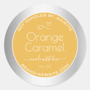 Bougies de soja Emballage Étiquettes Caramel orang