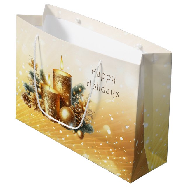 Bougies d'or Sac cadeau de Noël (Devant Angle)