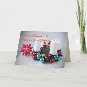 Bougies et carte de Noël de décors personnalisable