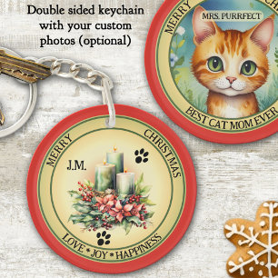 Bougies mignonnes Chat Noël double face