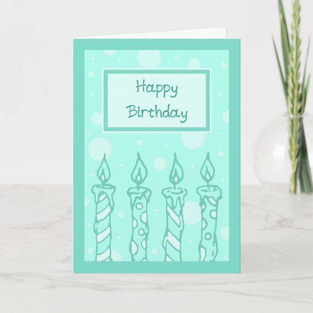 Bougies vertes Bonne carte d'anniversaire (Devant)