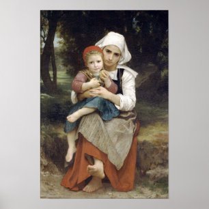 Bouguereau-Bretone Bruder und Schwester Poster