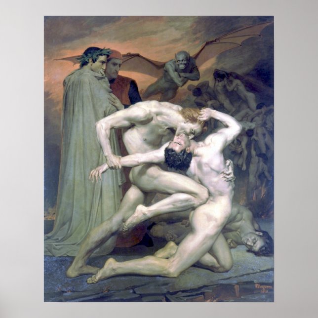 Bouguereau - Dante et Virgile au Enfers Poster (Vorne)