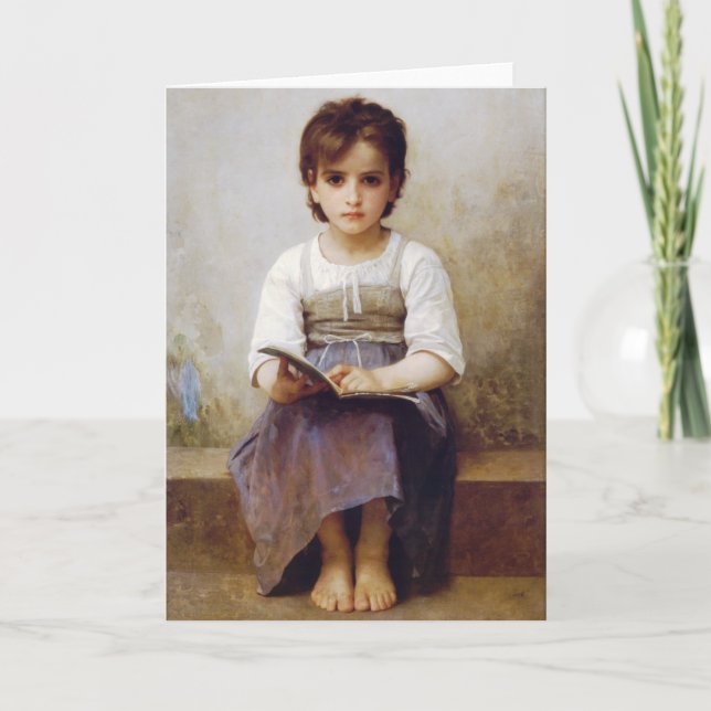 Bouguereau Die schwere Lektion Grußkarte Karte (Vorderseite)