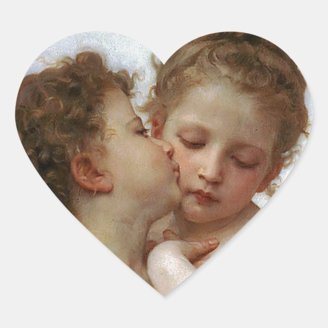 Bouguereau , “ First kiss ” Herz-Aufkleber (Vorderseite)