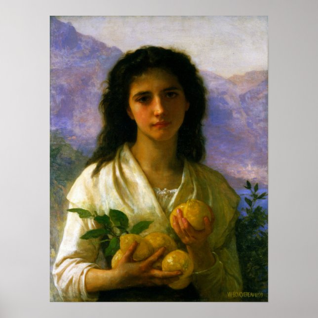 Bouguereau - Girl Holding Lemons Poster (Vorne)