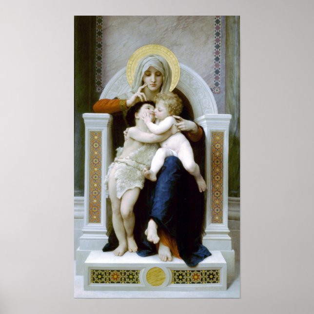 Bouguereau - La Vierge, L'Enfant Jésus und Saint J Poster (Vorne)