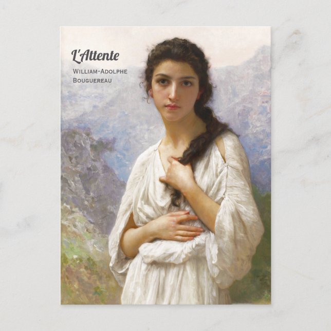 Bouguereau L'Attente 1901 Schöne Frau CC1207 Postkarte (Vorderseite)