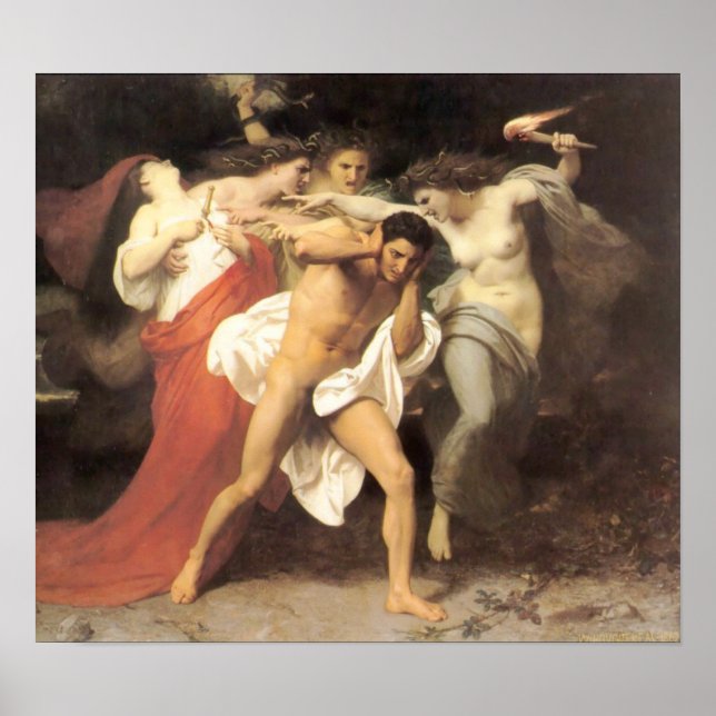Bouguereau - Les Remords d'Oreste Poster (Vorne)