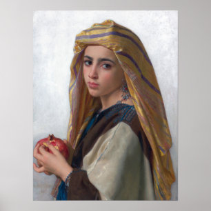 Bouguereau - Mädchen mit einem Granatapfel Poster