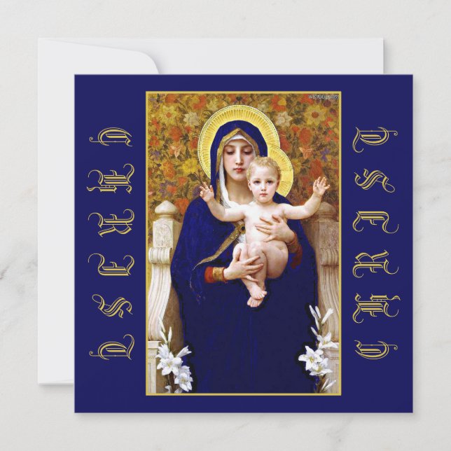 BOUGUEREAU MADONNA VON DEN LILIEN 1899 DANKESKARTE (Vorderseite)