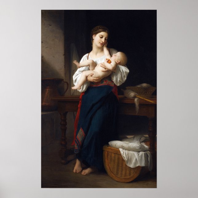 Bouguereau - Mutter und Kind Poster (Vorne)