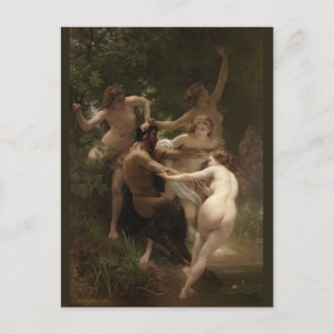 Bouguereau Nymphen und Satyr Postkarte