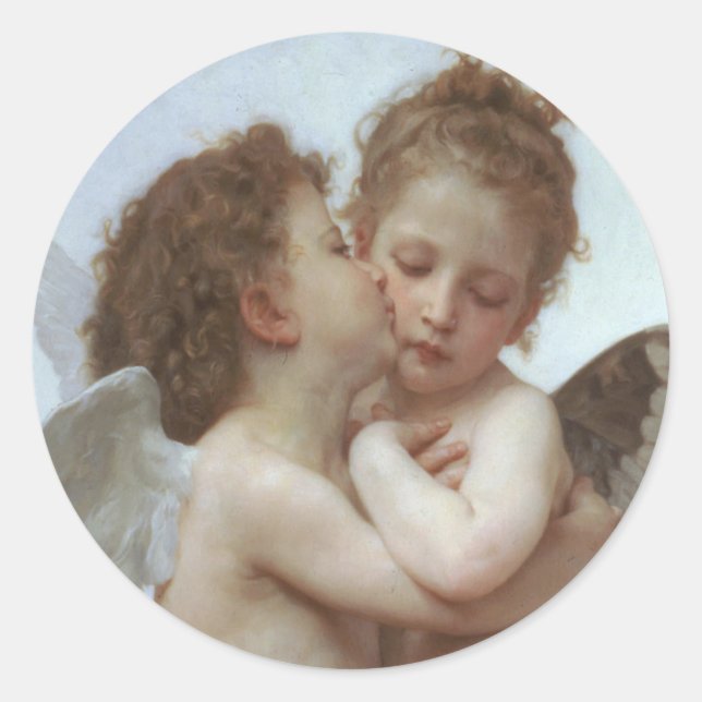 Bouguereau - Schönes Angel-Gemälde Runder Aufkleber (Vorderseite)