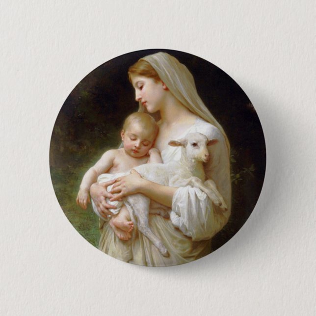 Bouguereau Unschulds-Knopf Button (Vorderseite)