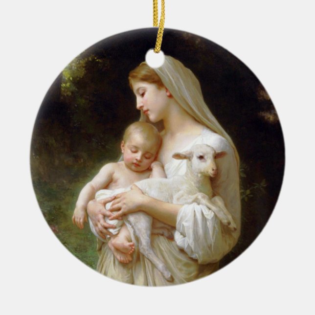 Bouguereau Unschulds-Verzierung Keramik Ornament (Vorne)