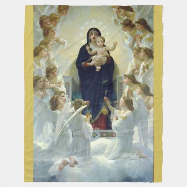 Bouguereau WeihnachtsAngels 1900 Fleecedecke (Vorderseite)