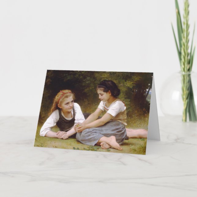 Bouguereau's 1882 The Nut Gatherers Les noisettes Karte (Vorderseite)