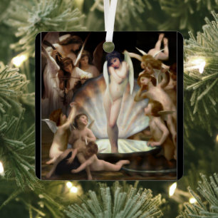 Bouguereaus Engel umgeben Cupido Ornament Aus Metall