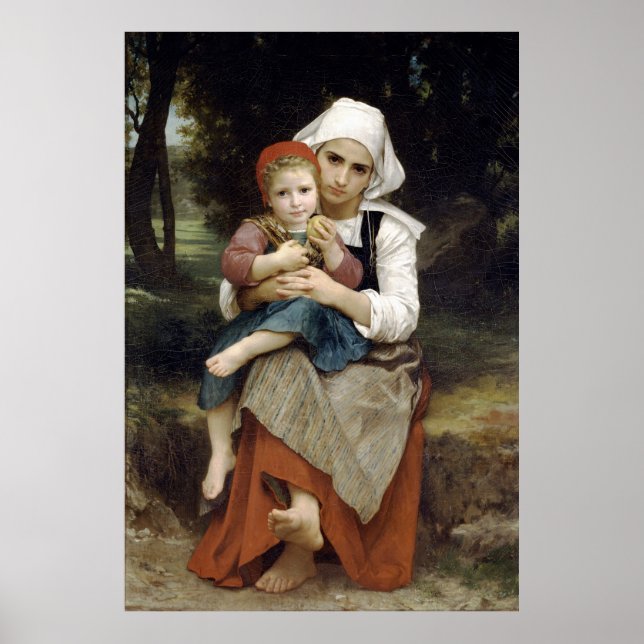 Bouguereaus Gemälde: Breton Brother und Schwester Poster (Vorne)