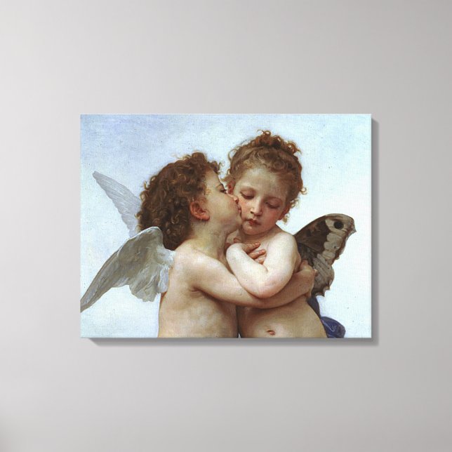 Bouguereau's L'Amour et Psyche, enfants (Cupid) Leinwanddruck (Vorderseite)