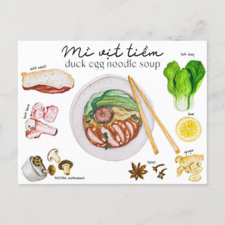 Bouillon de nouilles à l'oeuf de canard - Carte po