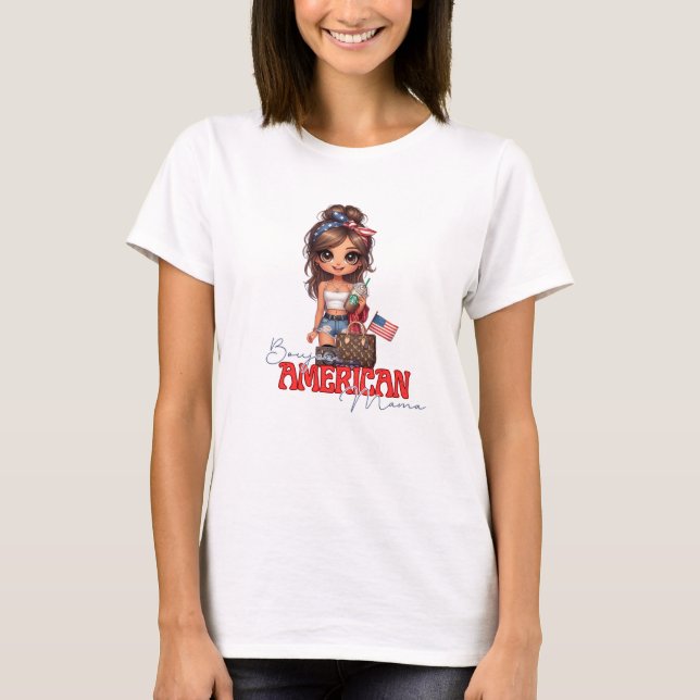 Boujee American Mama T-Shirt (Vorderseite)