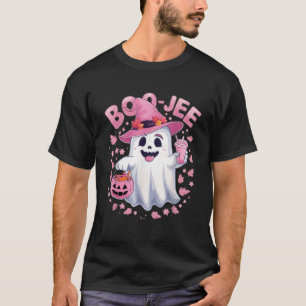 Boujee Boo Jee Gruseliger Geist Rosa Halloween-Kür T-Shirt