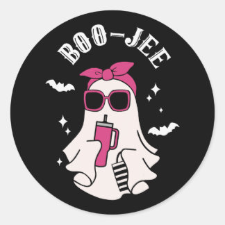 Boujee Boo-jee Niedlich Ghost Spooky Season Hallow Runder Aufkleber