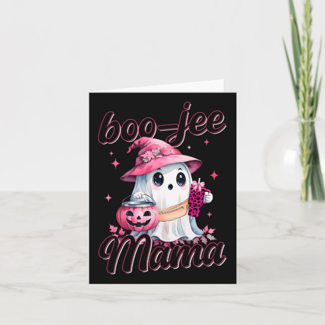 Boujee Boo Jee Spooky Ghost Pink Halloween Pumpkin Karte (Vorderseite)