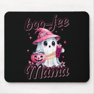 Boujee Boo Jee Spooky Ghost Pink Halloween Pumpkin Mousepad