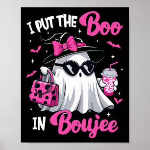 Boujee Boo Jee Spooky Ghost Pink Halloween Pumpkin Poster