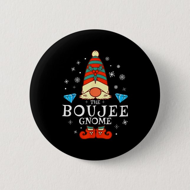 Boujee Gnome Xmas Family Matching Group Christmas  Button (Vorderseite)