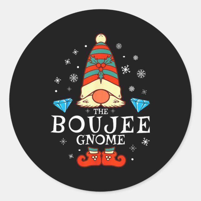 Boujee Gnome Xmas Family Matching Group Christmas  Runder Aufkleber (Vorderseite)