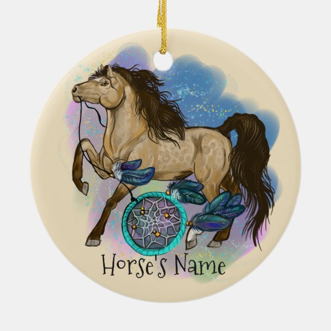 Boukskin Dreamcatcher Horse ornement (Dos)