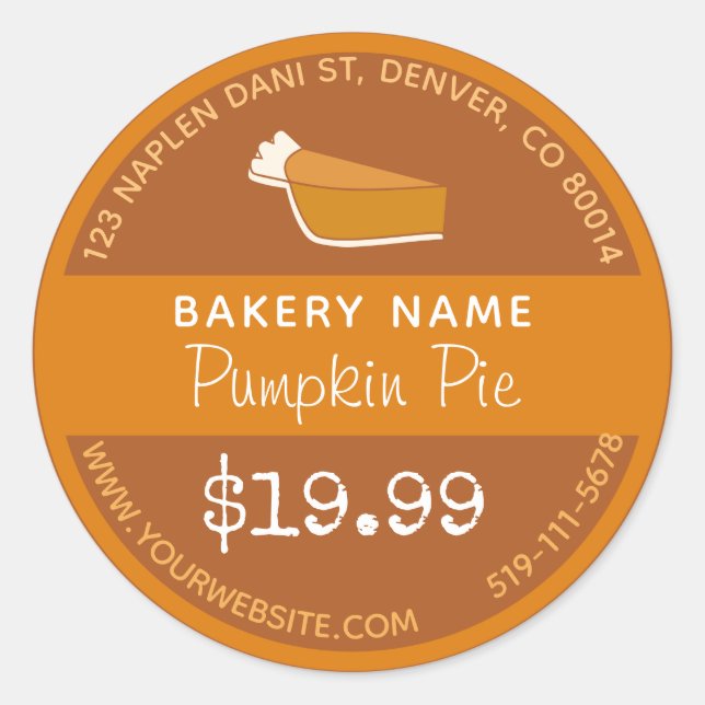 Boulangerie à tarte citrouille Sticker (Devant)