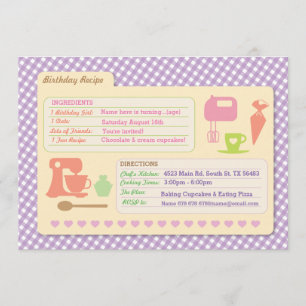 Boulangerie Baking Recette Carte invitation fête d