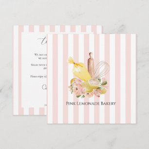 Boulangerie blanche rose Carte de remerciements
