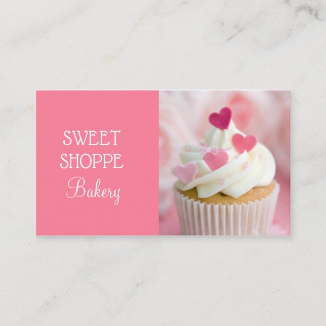 Boulangerie Cartes de visite Cupcake rose (Devant)