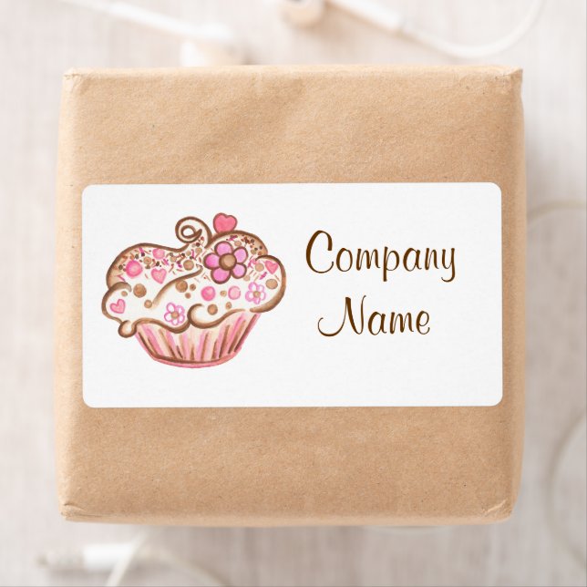 Boulangerie Cupcake personnalisée Stickers d'affai (En situation)
