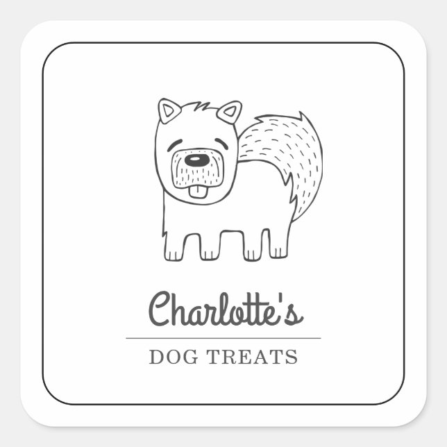 Boulangerie de chien mignonne traite le Étiquette  (Devant)