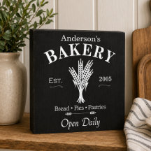 Boulangerie de famille en ardoise noire vintage po