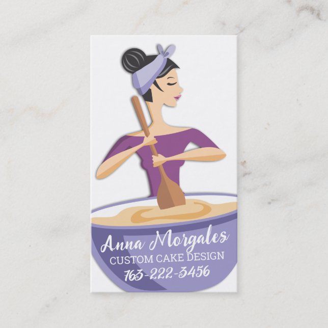 Boulangerie femme à la cuisine mélange cartes de v (Devant)