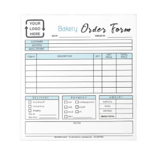 Boulangerie moderne Café Bleu Commander Bloc-notes