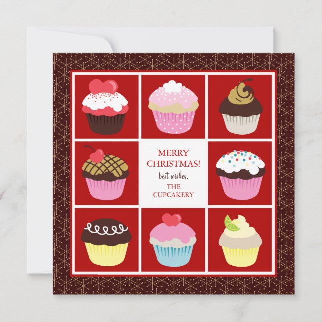 Boulangerie ou Cupcake Shop Affaires Cartes de Noë (Devant)