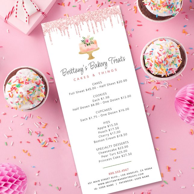 Boulangerie Parties scintillant Pâtisserie Menu Ch (Créateur téléchargé)