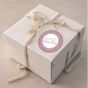 Boulangerie personnalisée Sticker rose Fabriqué av