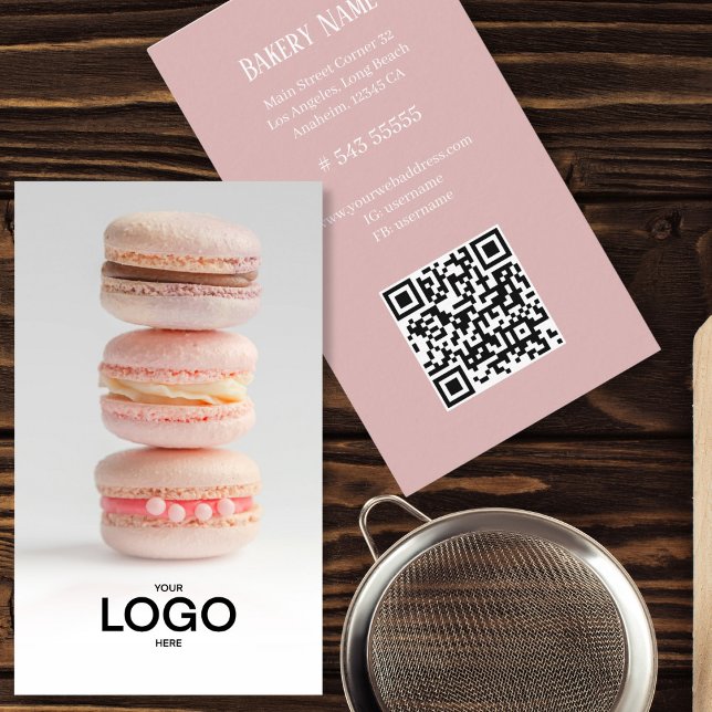Boulangerie Photo logo qr code Carte de visite (Créateur téléchargé)