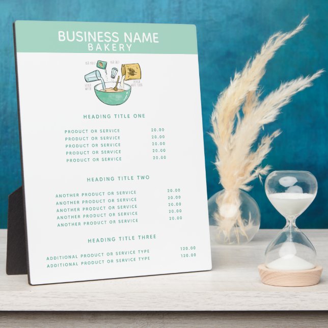 boulangerie | Plaque d'affichage des prix et des s (Côté)