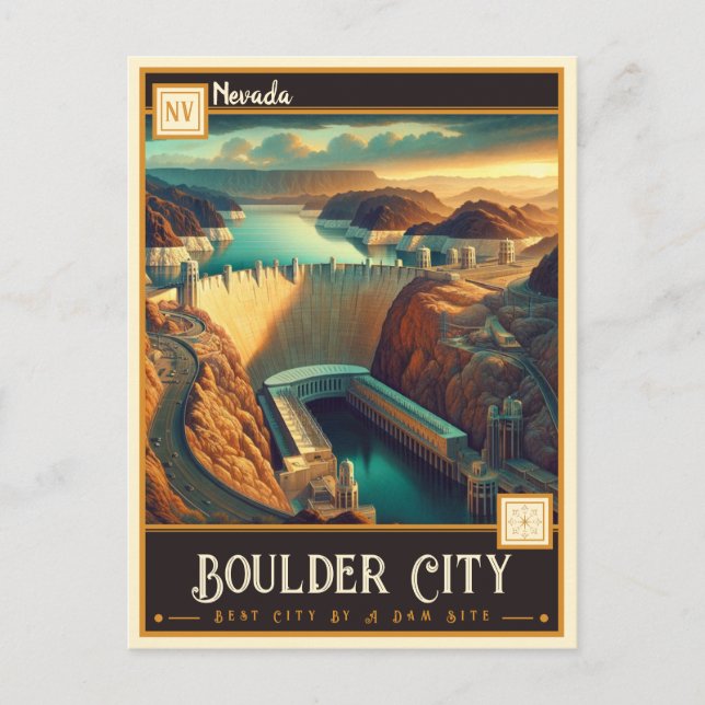 Boulder City, Nevada | VINTAG Postkarte (Vorderseite)
